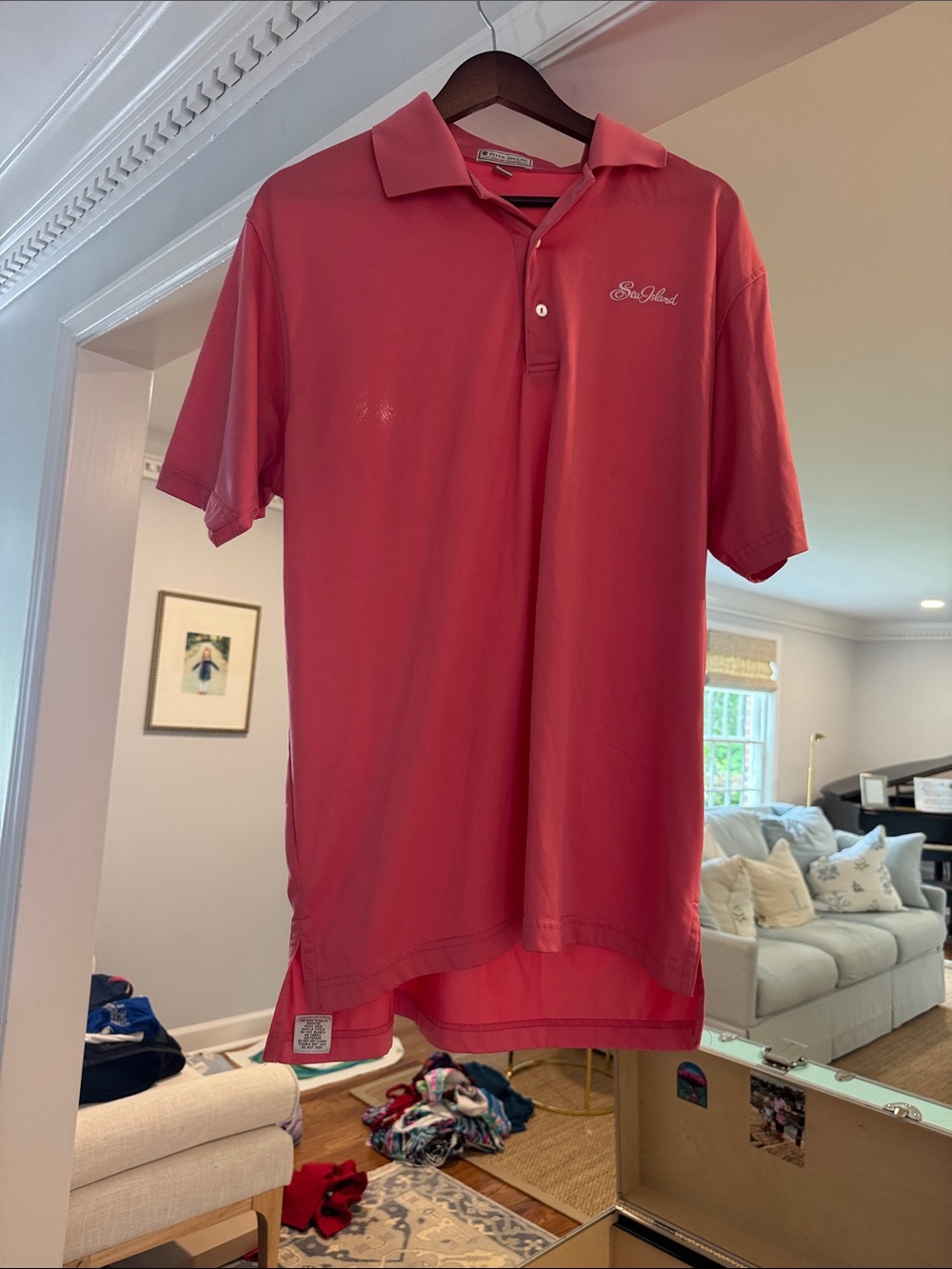 Men's Coral Polo Shirt Sea Island - Picture 2 of 3